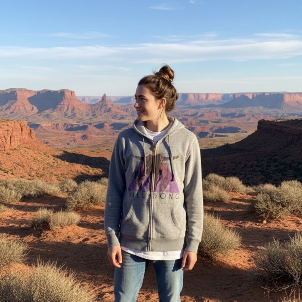 Billabong gray boho hoodie M